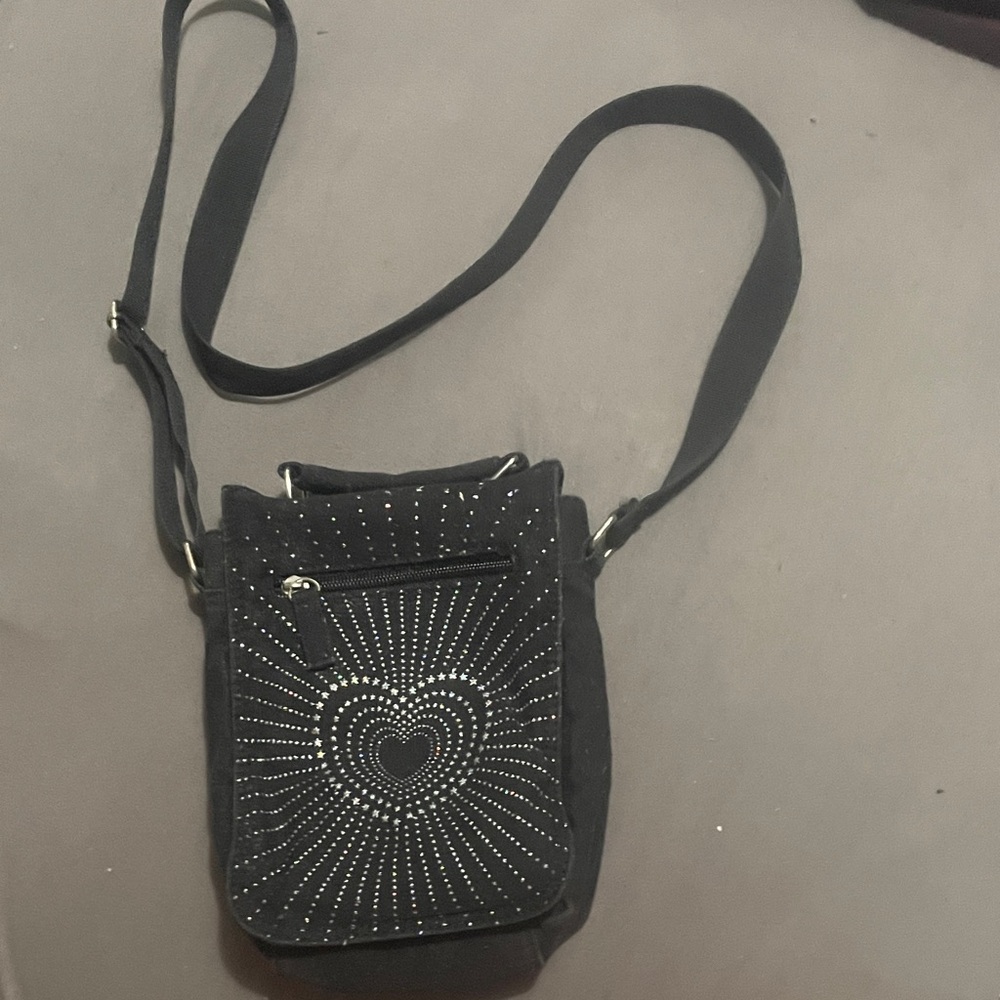 Elegant Black Studded Crossbody Bag